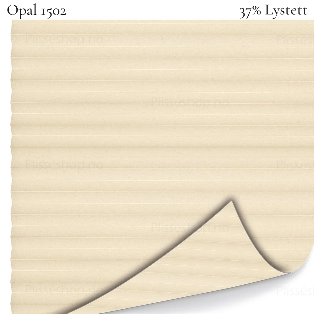 Opal 1502 plissegardin-tekstil — 37% Lystett Prisgunstig tekstil i lyse beige toner