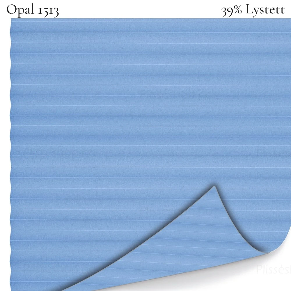 Opal 1513 plissegardin-tekstil — 39% Lystett Prisgunstig tekstil i lyse blå toner
