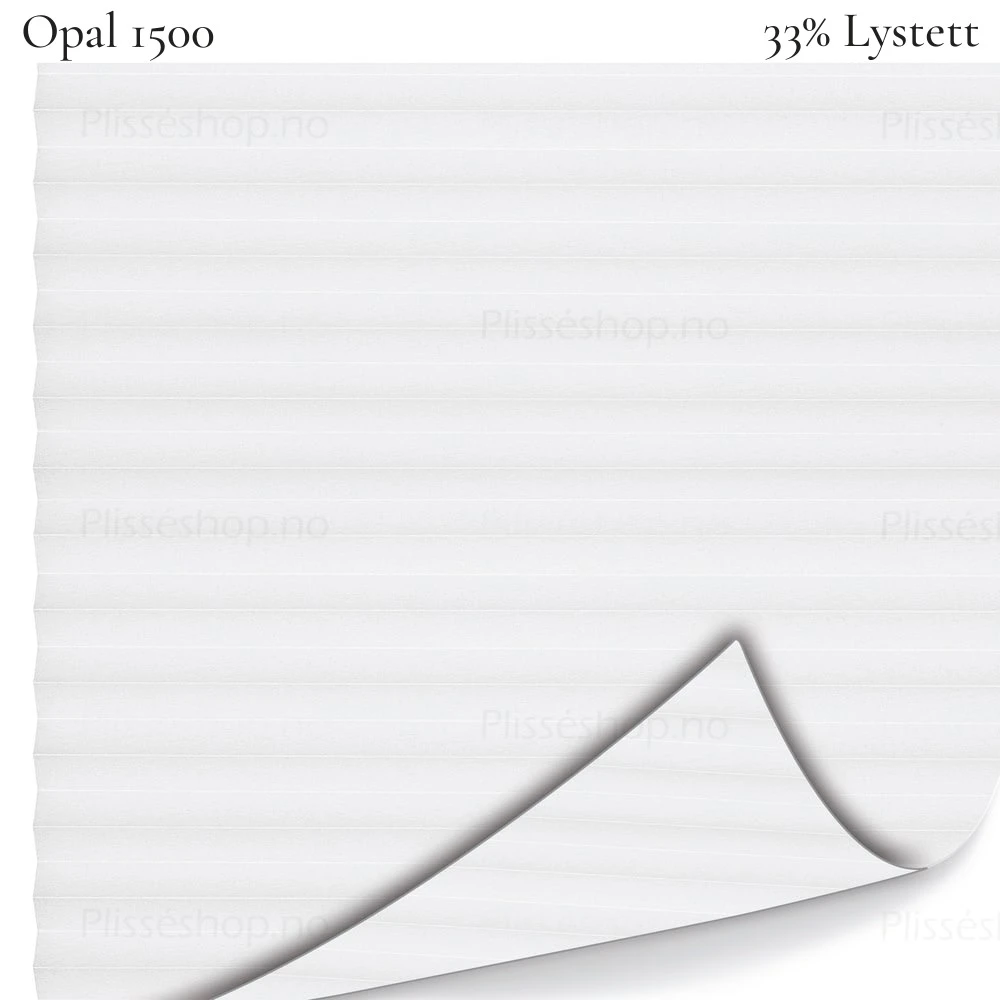 Opal 1500 plissegardin-tekstil — 33% Lystett Prisgunstig tekstil i lyse grå toner