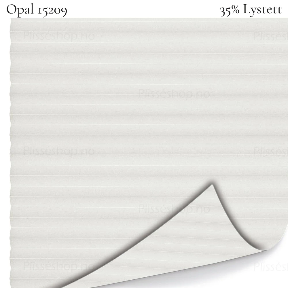 Opal 15209 plissegardin-tekstil — 35% Lystett Prisgunstig tekstil i lyse grå toner