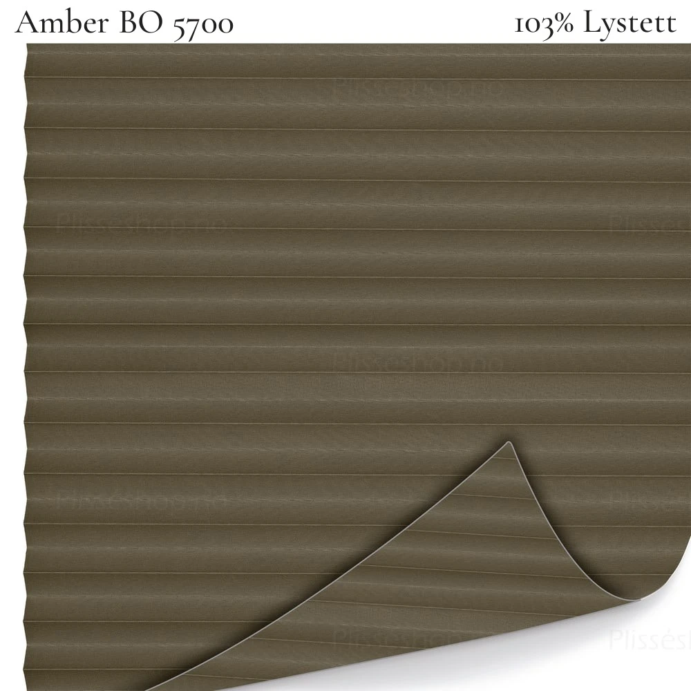 Amber BO 5700 plissegardin-tekstil — 100% Lystett Eksklusivt lystett tekstil i mørkebrune toner