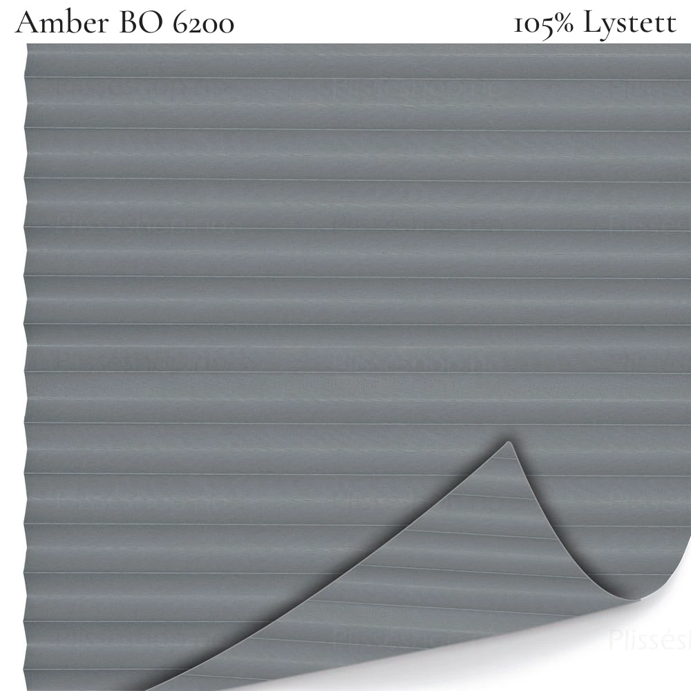 Amber BO 6200 plissegardin-tekstil — 100% Lystett Eksklusivt lystett tekstil i gråbrune toner