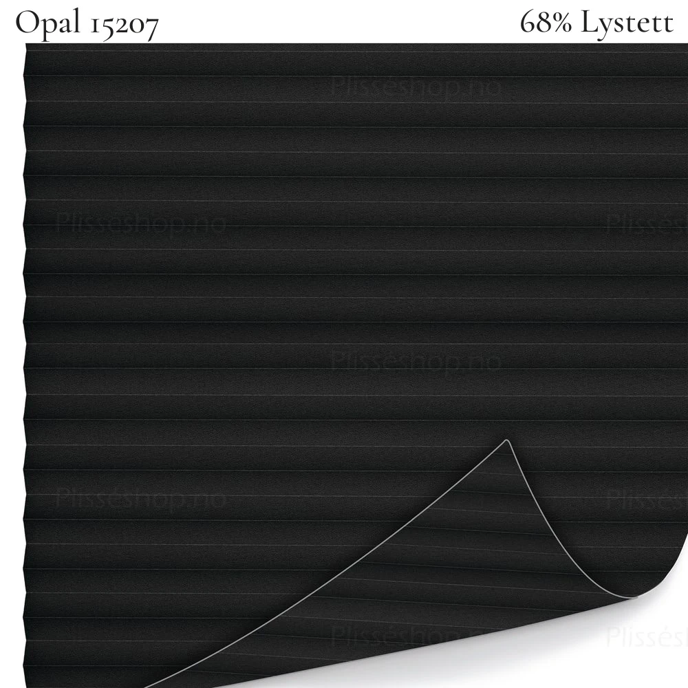 Opal 15207 plissegardin-tekstil — 68% Lystett Prisgunstig tekstil i mørke grå toner