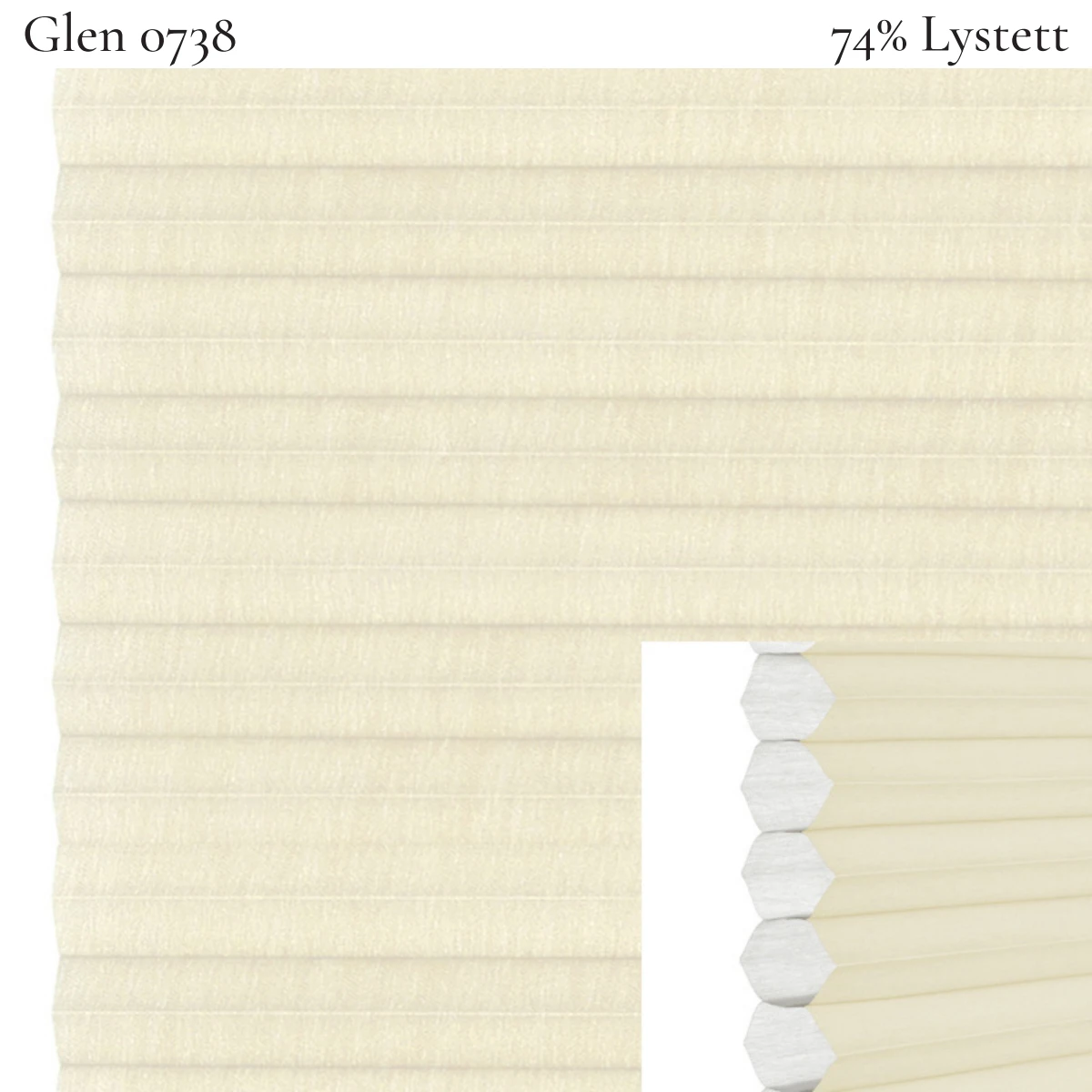 Glen 0738 plissegardin-tekstil — 74% Lystett Super eksklusivt tekstil med moderne mønster, varm karakter og fantastisk lysspill i turkise toner