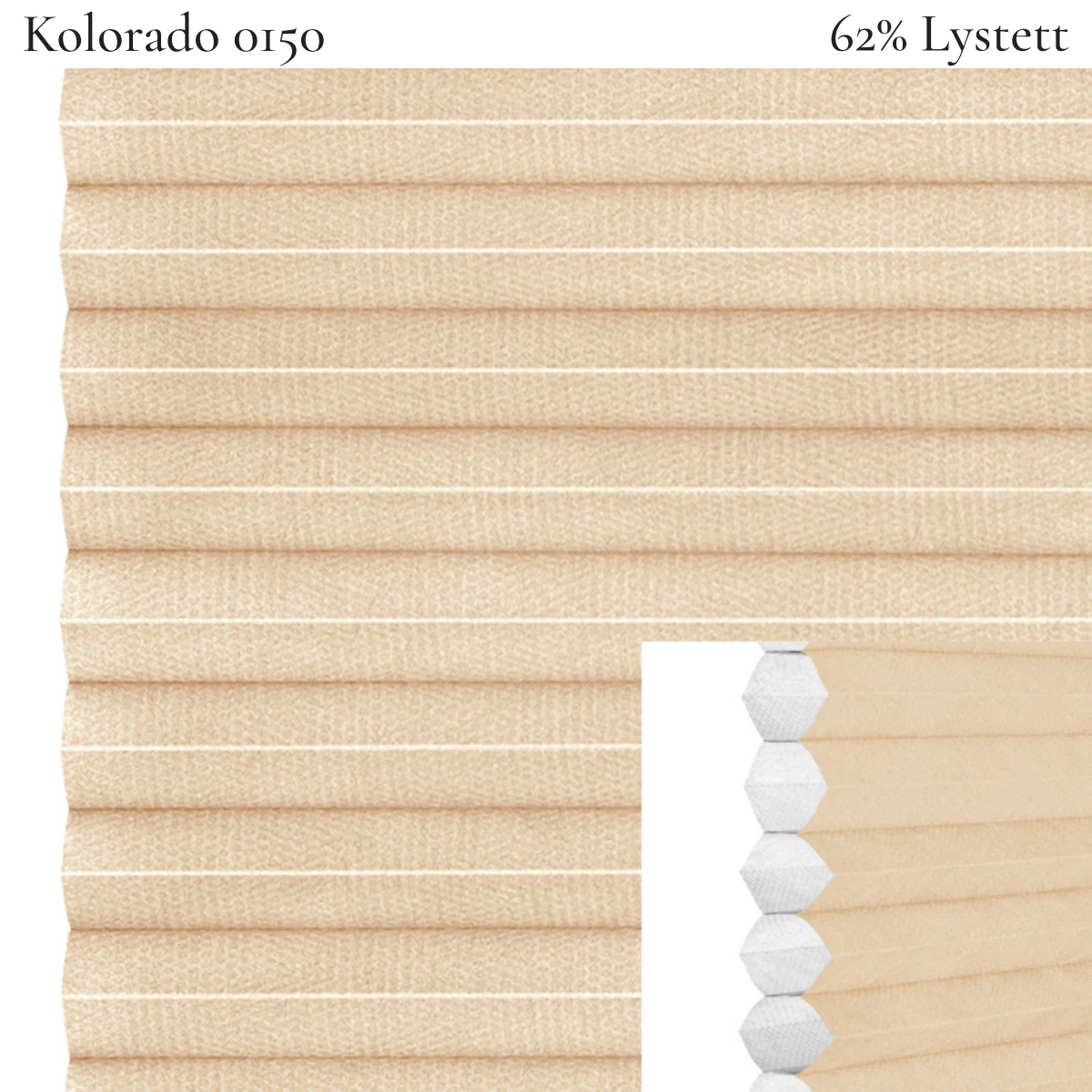 Kolorado 0150 plissegardin-tekstil — 62% Lystett Prisgunstig tekstil med fin bomullsfølelse og et rent uttrykk i gråbrune toner