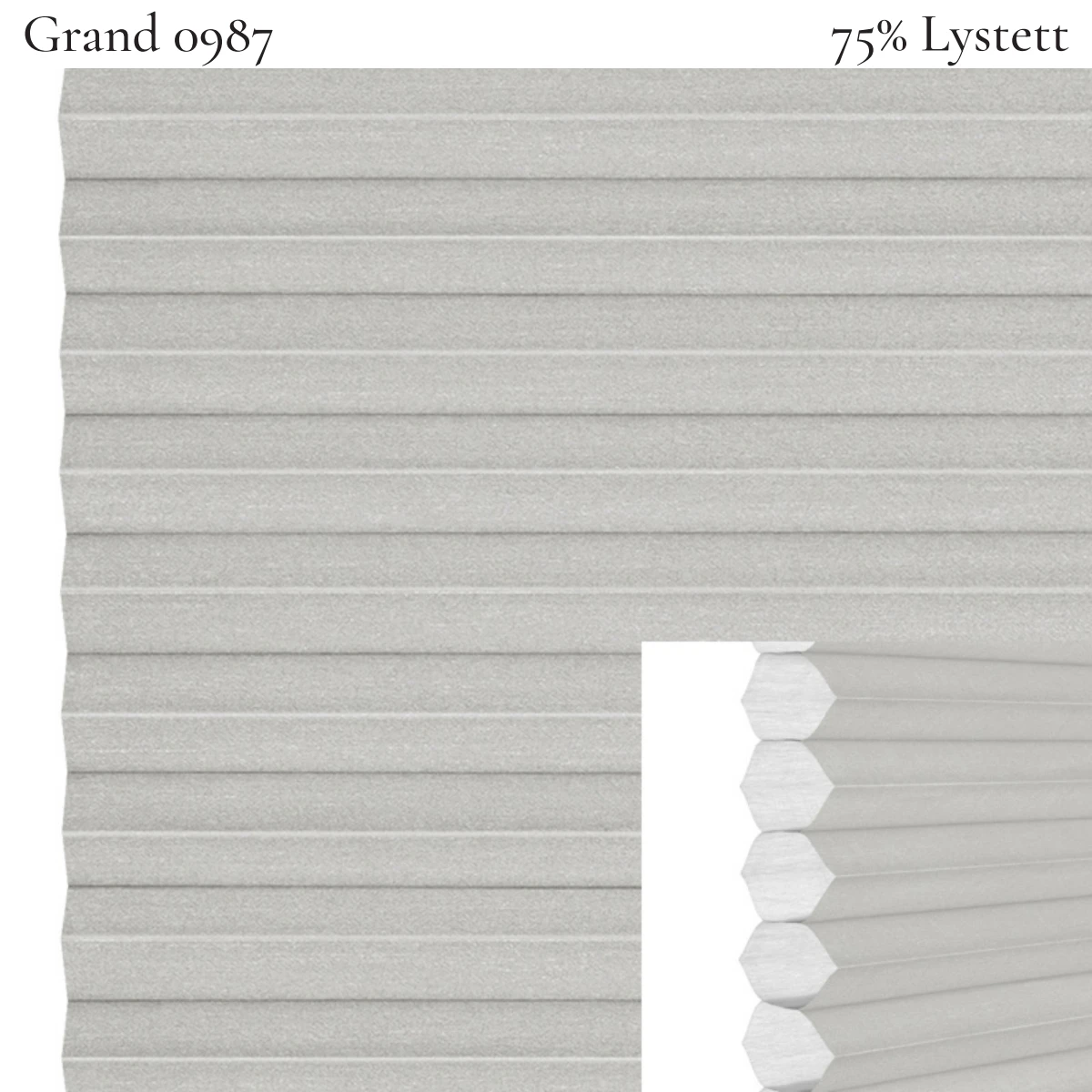Grand 0987 plissegardin-tekstil — 75% Lystett Super eksklusivt tekstil med elegant struktur, flott mønster og levende lysspill i brune toner