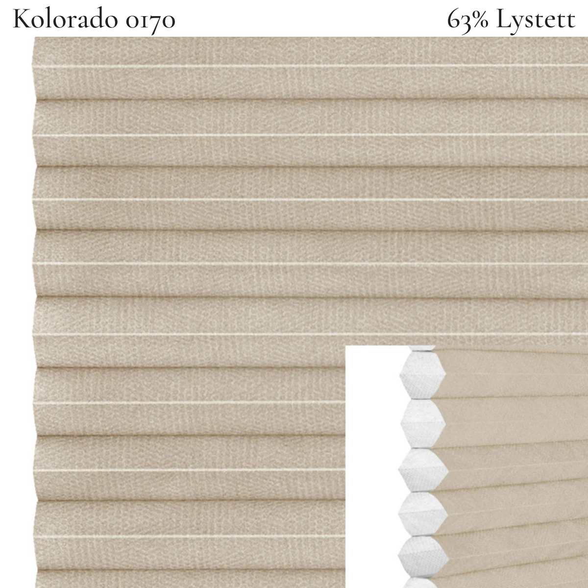 Kolorado 0170 plissegardin-tekstil — 63% Lystett Prisgunstig tekstil med fin bomullsfølelse og et rent uttrykk i lyse grå toner
