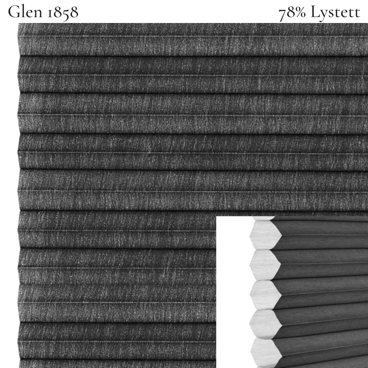 Glen 1858 plissegardin-tekstil — 78% Lystett Super eksklusivt tekstil med moderne mønster, varm karakter og fantastisk lysspill i dype røde toner