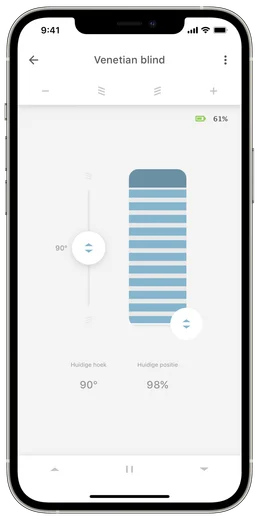 MotionBlinds-appen på mobilen