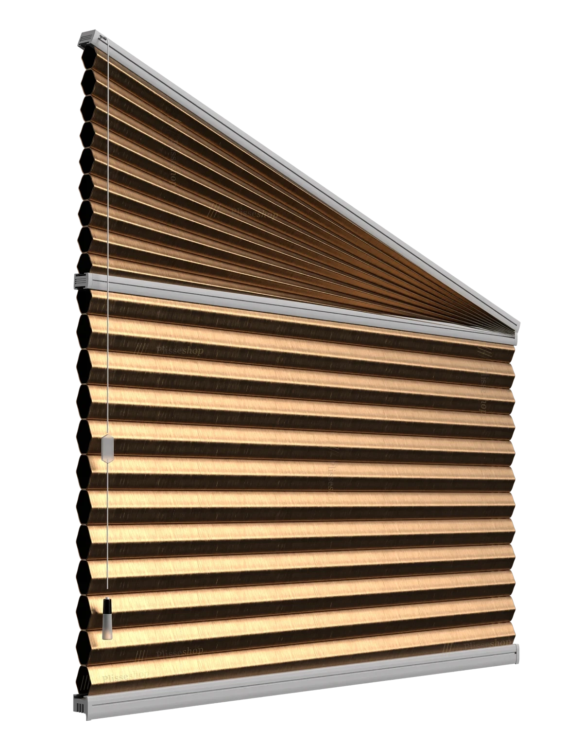 Plisségardin for skråvindu